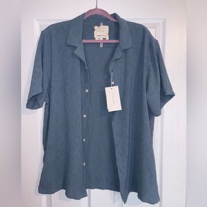 Men's Cactus Jack cactus man Slate Blue Short-Sleeve Shirt with texture